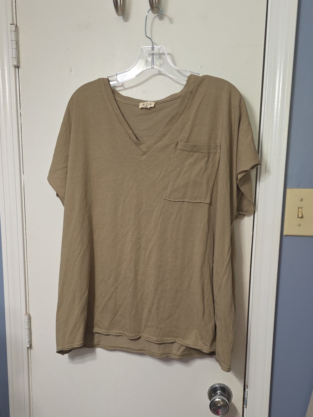 POL Cotton Crew Tee in Khaki